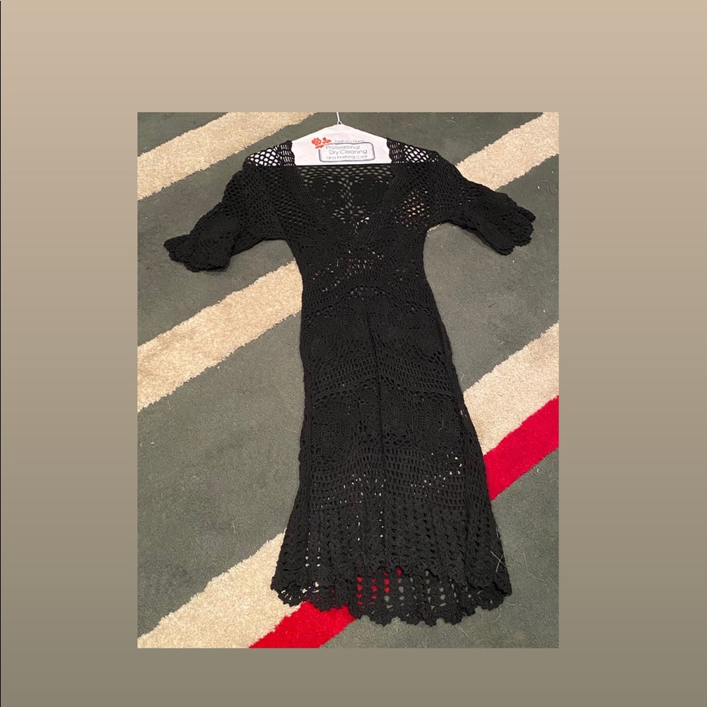 Black knit dress